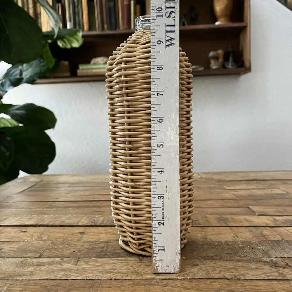 Crate & Barrel Wicker Wrapped Glass Bottle 10